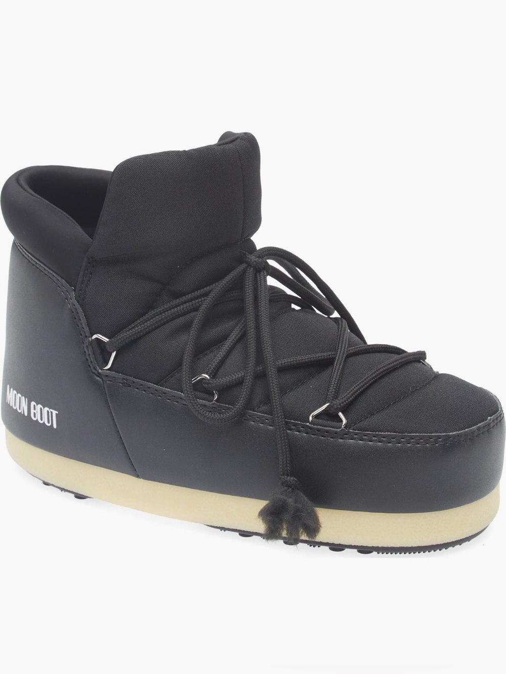 Moon Boot Black Nylon Padded Lace-Up Winter Boot